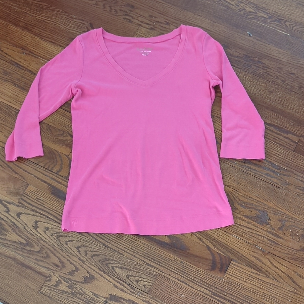 Lilly Pulitzer Pink 3/4 Sleeve Fitted Blouse
